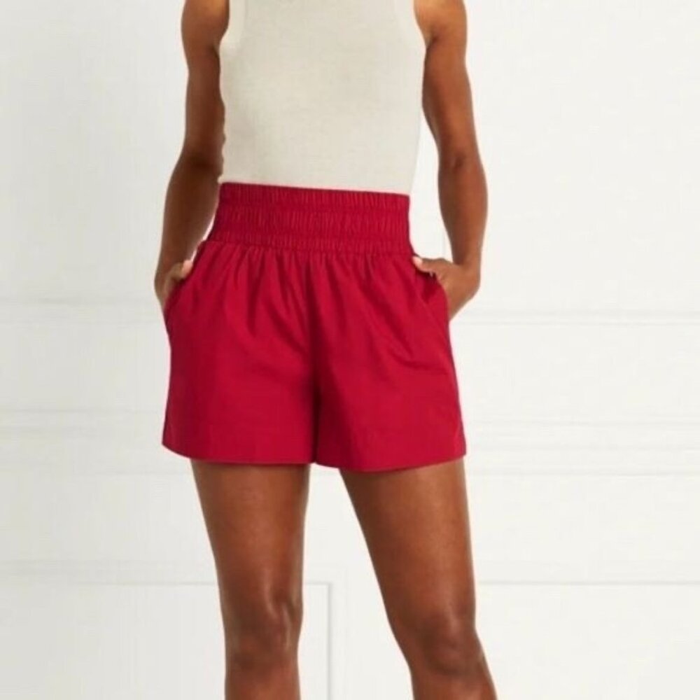 Hill House Women's The Livie Nap Shorts Cherry Red Smocked Top Size XS NWOT